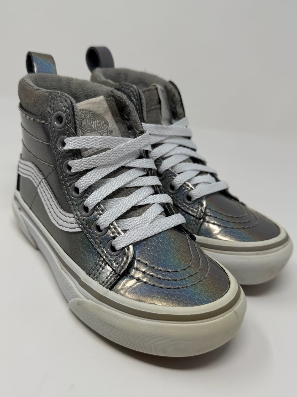 Vans Kids Silver Iridescent High-Top Sneakers Sz.10.5